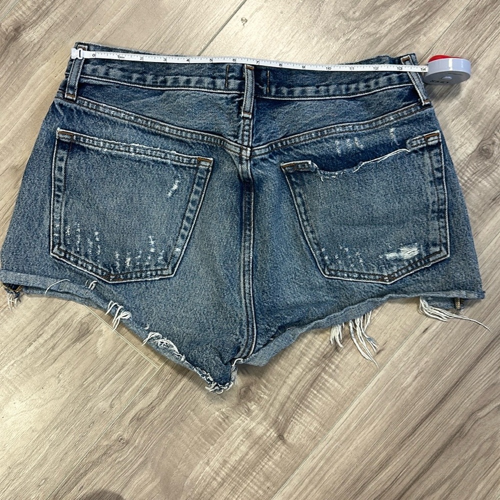 Agolde Parker Shorts Women's Blue Denim Shorts - Picture 4 of 6